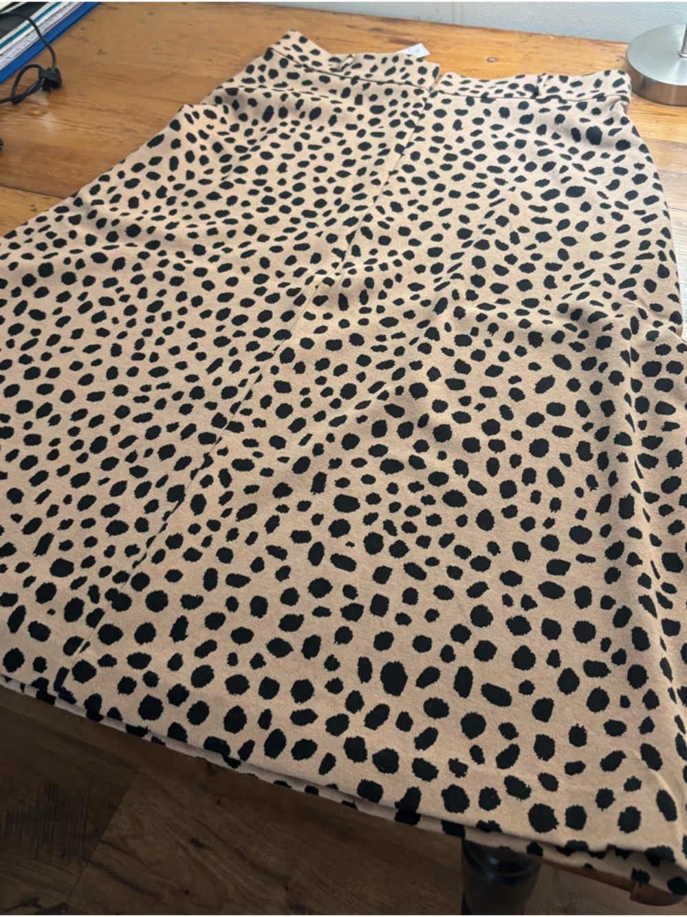 Ann Taylor Beige and Black Leopard-Print Maxi Skirt